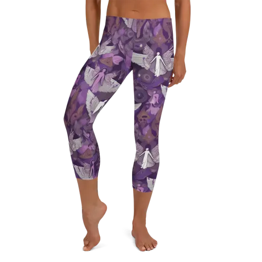 Amethyst Angels on a Capri Leggings