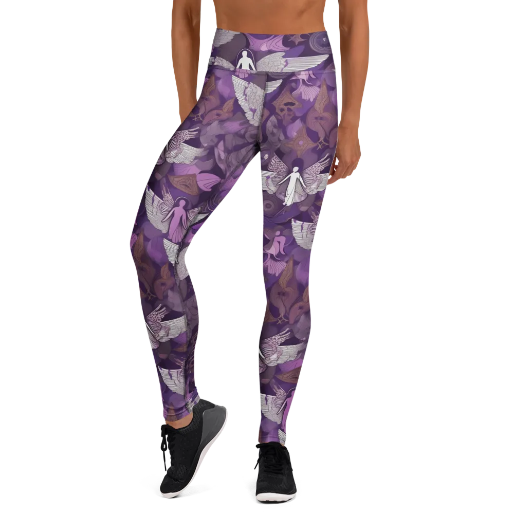 Amethyst Angels on Yoga Leggings — Front