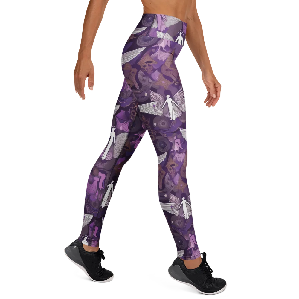 Amethyst Angels on Yoga Leggings — Right