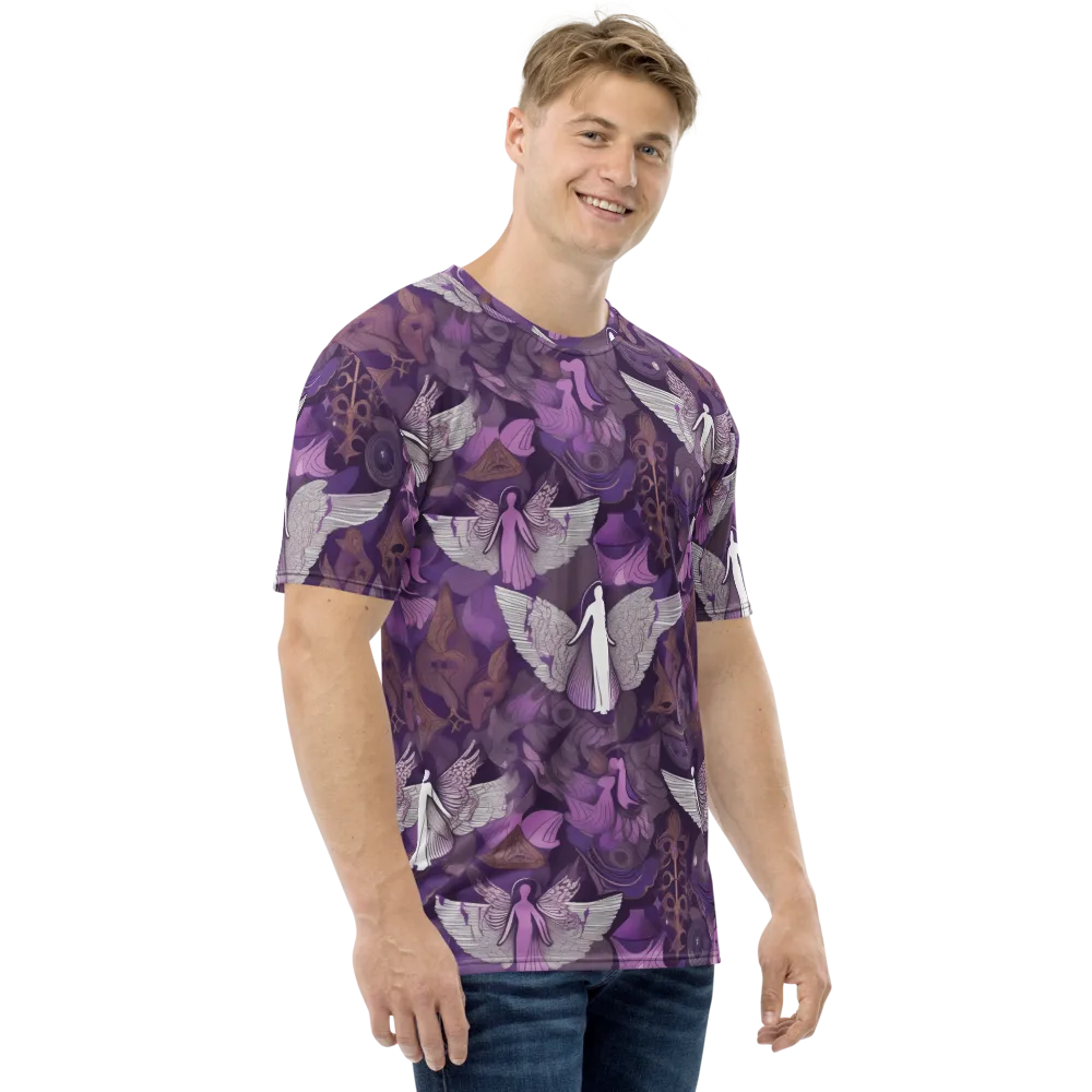 Amethyst Angels on Men's Crew Neck T-Shirt — Right