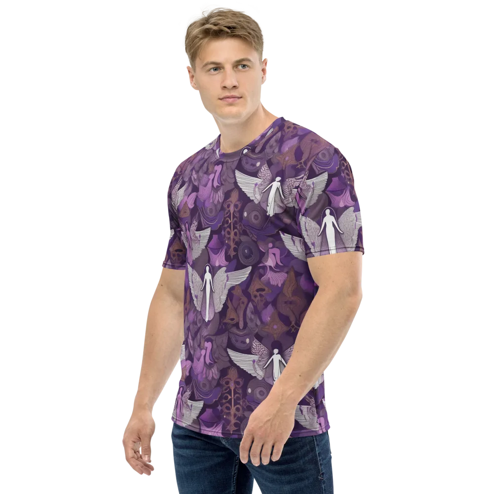 Amethyst Angels on Men's Crew Neck T-Shirt — Left