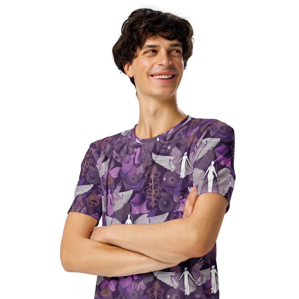 Amethyst Angels on Men's Crew Neck T-Shirt — Left Front