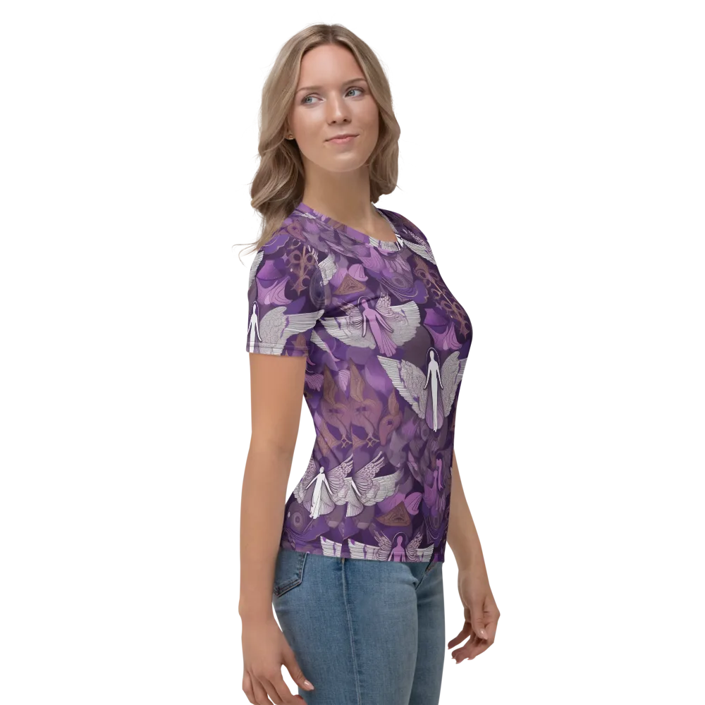 Amethyst Angels on Women's Crew Neck T-Shirt — Right