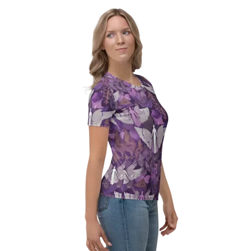 Amethyst Angels on a Women's Crew Neck T-Shirt