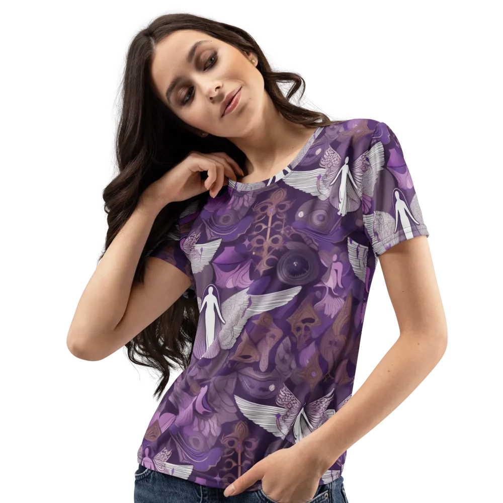 Amethyst Angels on Women's Crew Neck T-Shirt — Left Front