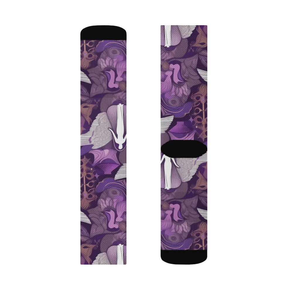 Amethyst Angels on Socks — Left Sock