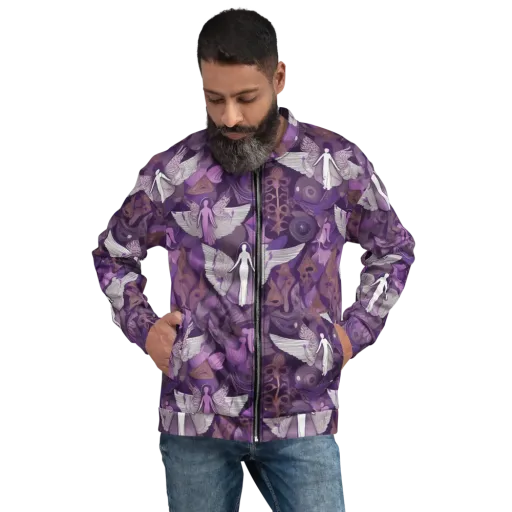 Amethyst Angels on a Bomber Jacket