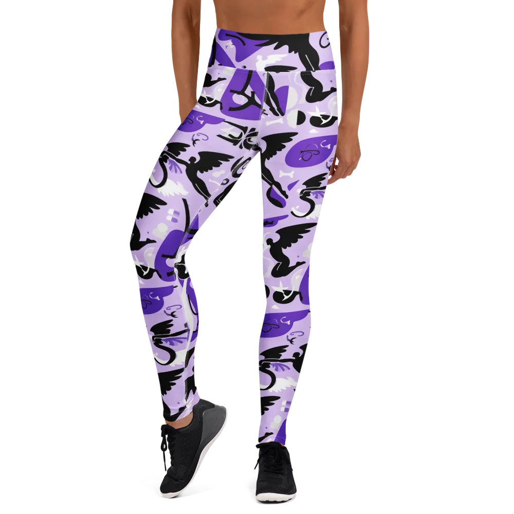 Midnight Aerobatics on Yoga Leggings — Front