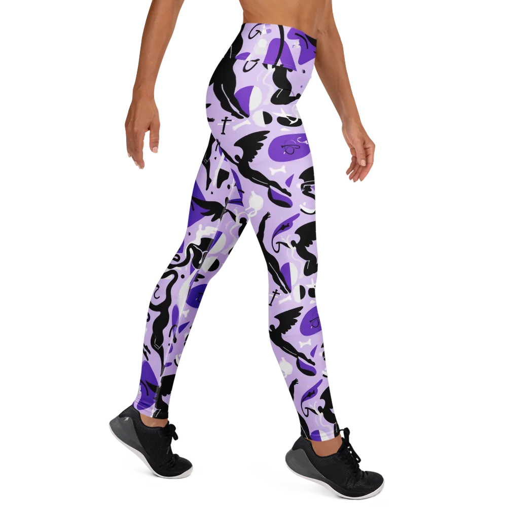 Midnight Aerobatics on Yoga Leggings — Right
