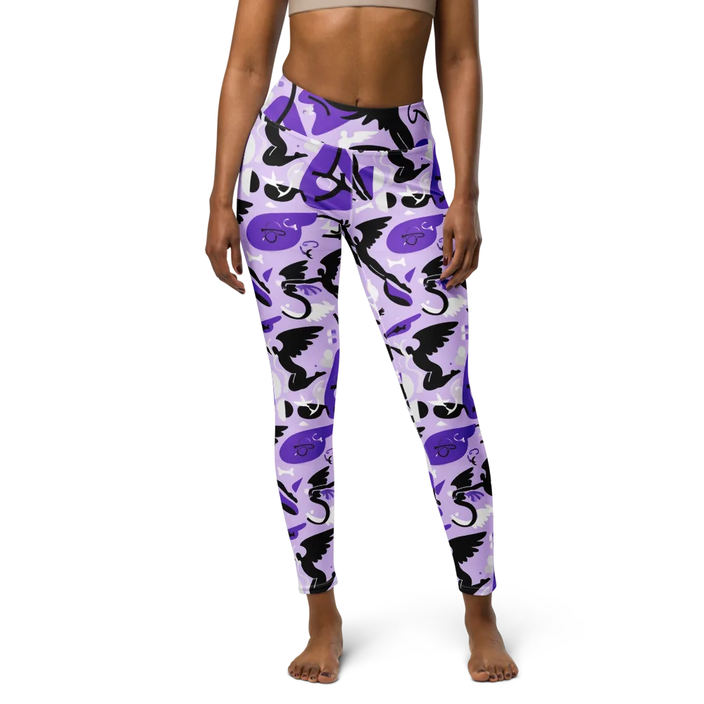 Midnight Aerobatics on Yoga Leggings — Front