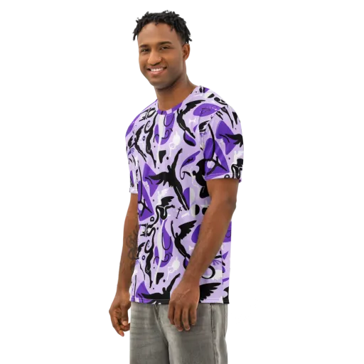Midnight Aerobatics on a Men's Cotton Crew Neck T-Shirt