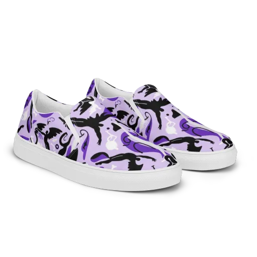 Midnight Aerobatics on Women's Slip-On Canvas Shoes