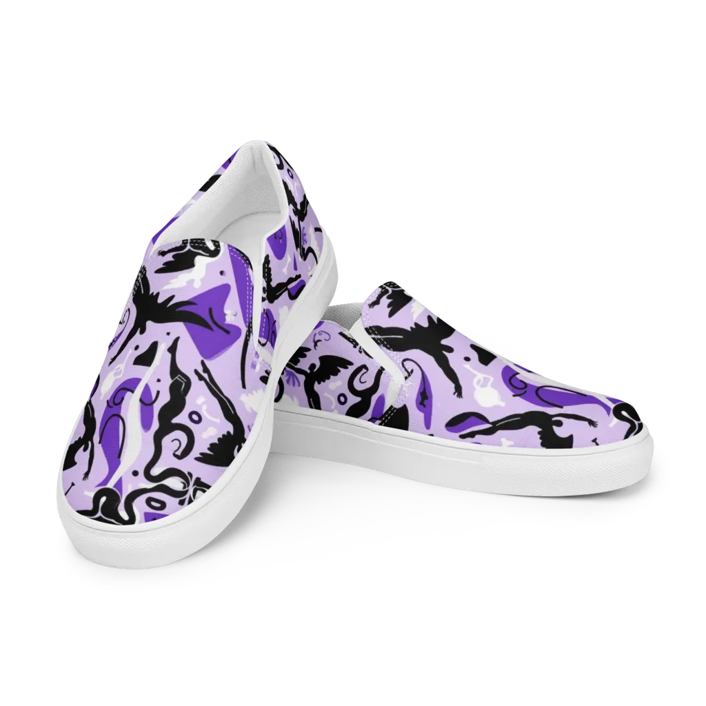 Midnight Aerobatics on Women's Slip-On Canvas Shoes — Left Front