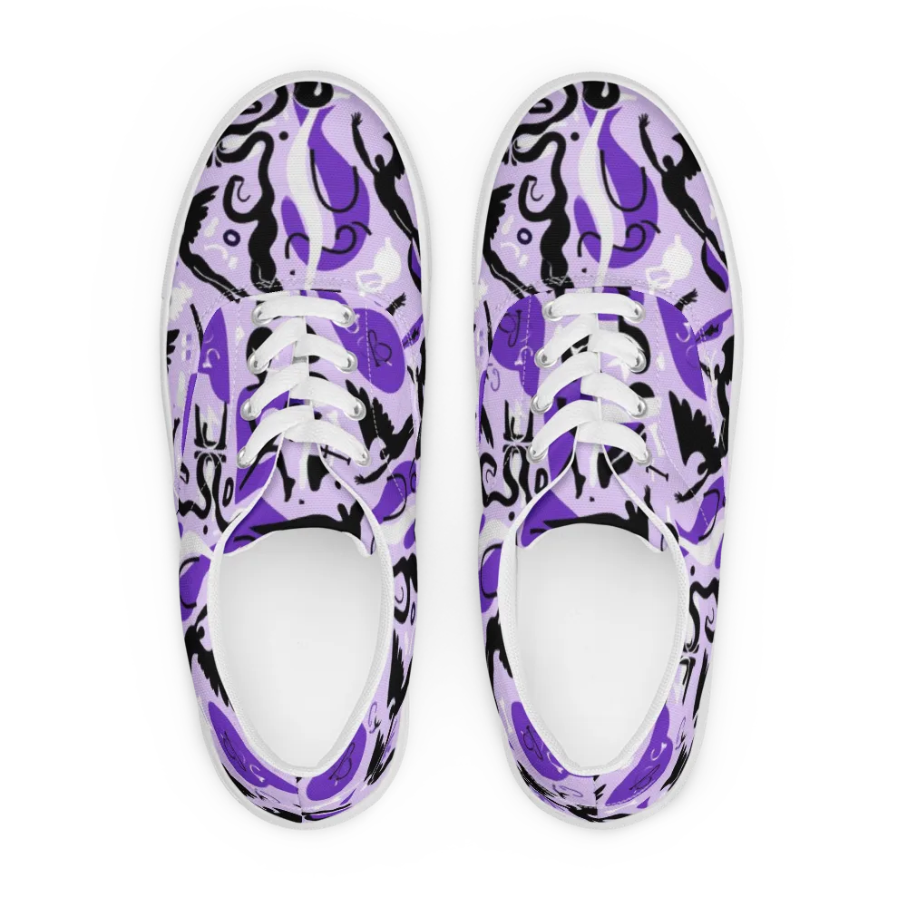 Midnight Aerobatics on Men's Lace-Up Canvas Shoes — Front