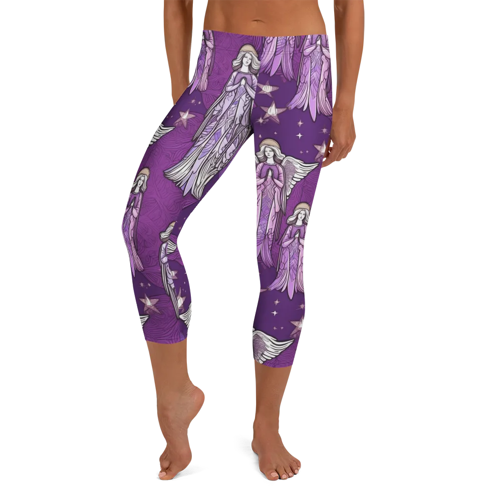Starlit Choir on Capri Leggings — Front
