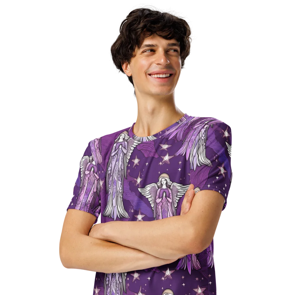 Starlit Choir on Men's Crew Neck T-Shirt — Left Front