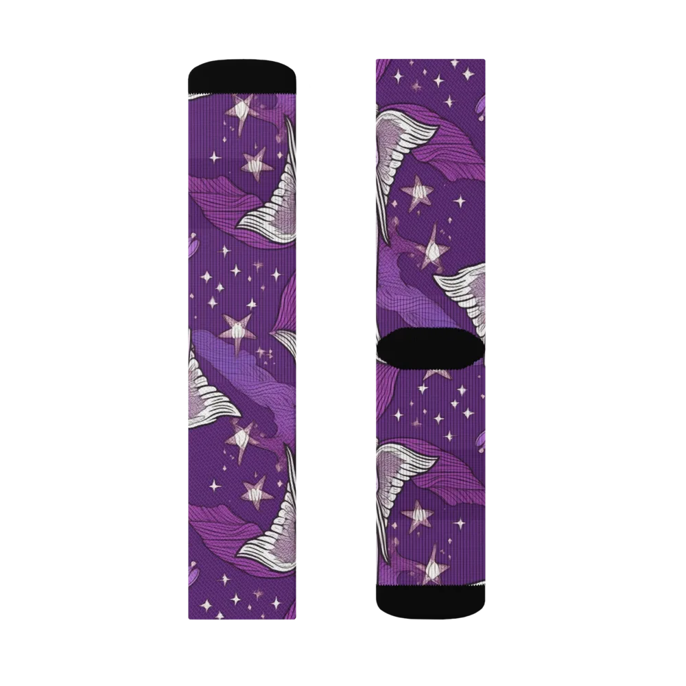 Starlit Choir on Socks — Right Sock