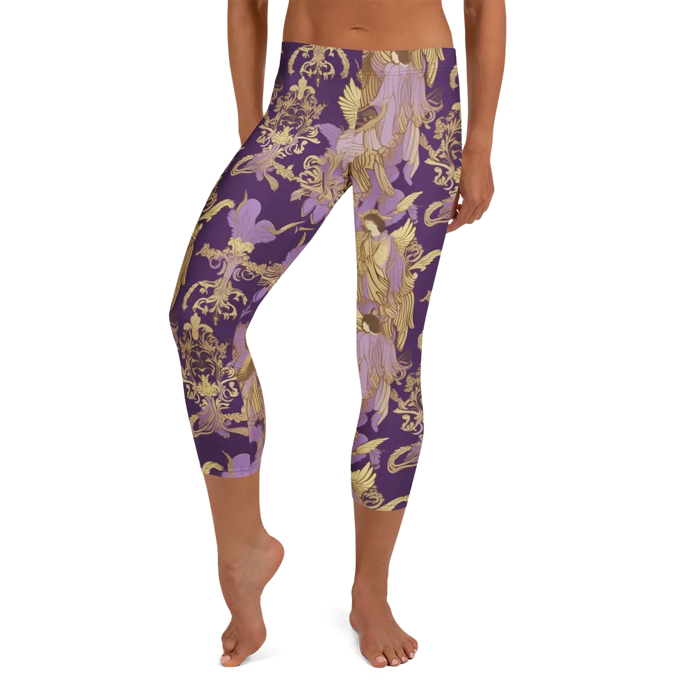 Gilded Ascension on Capri Leggings — Front