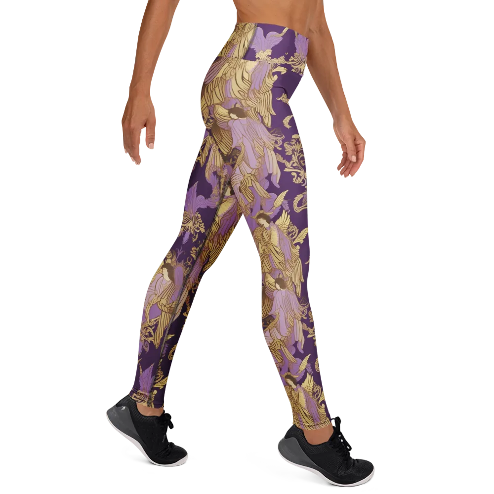 Gilded Ascension on Yoga Leggings — Right