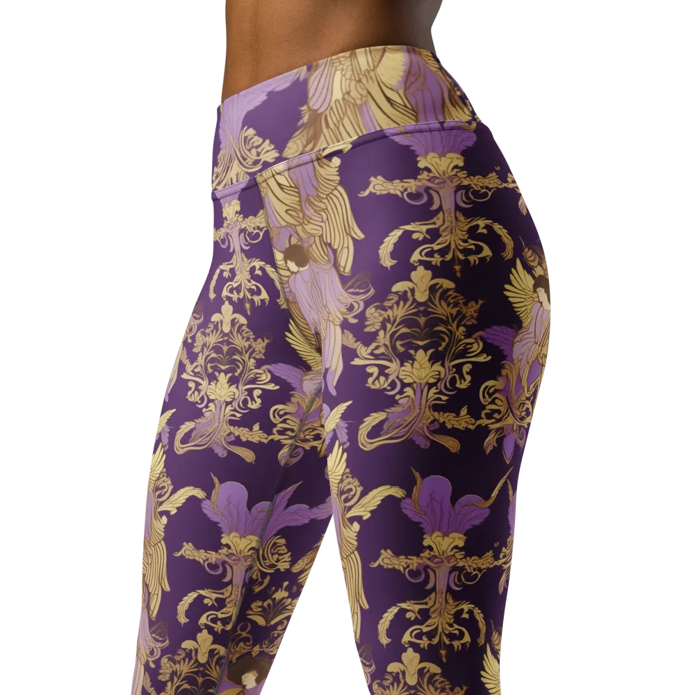 Gilded Ascension on Yoga Leggings — Left Front