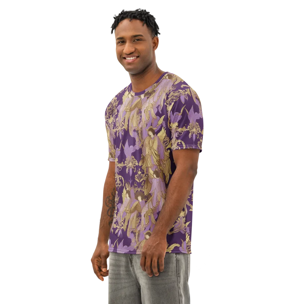 Gilded Ascension on Men's Cotton Crew Neck T-Shirt — Left Front