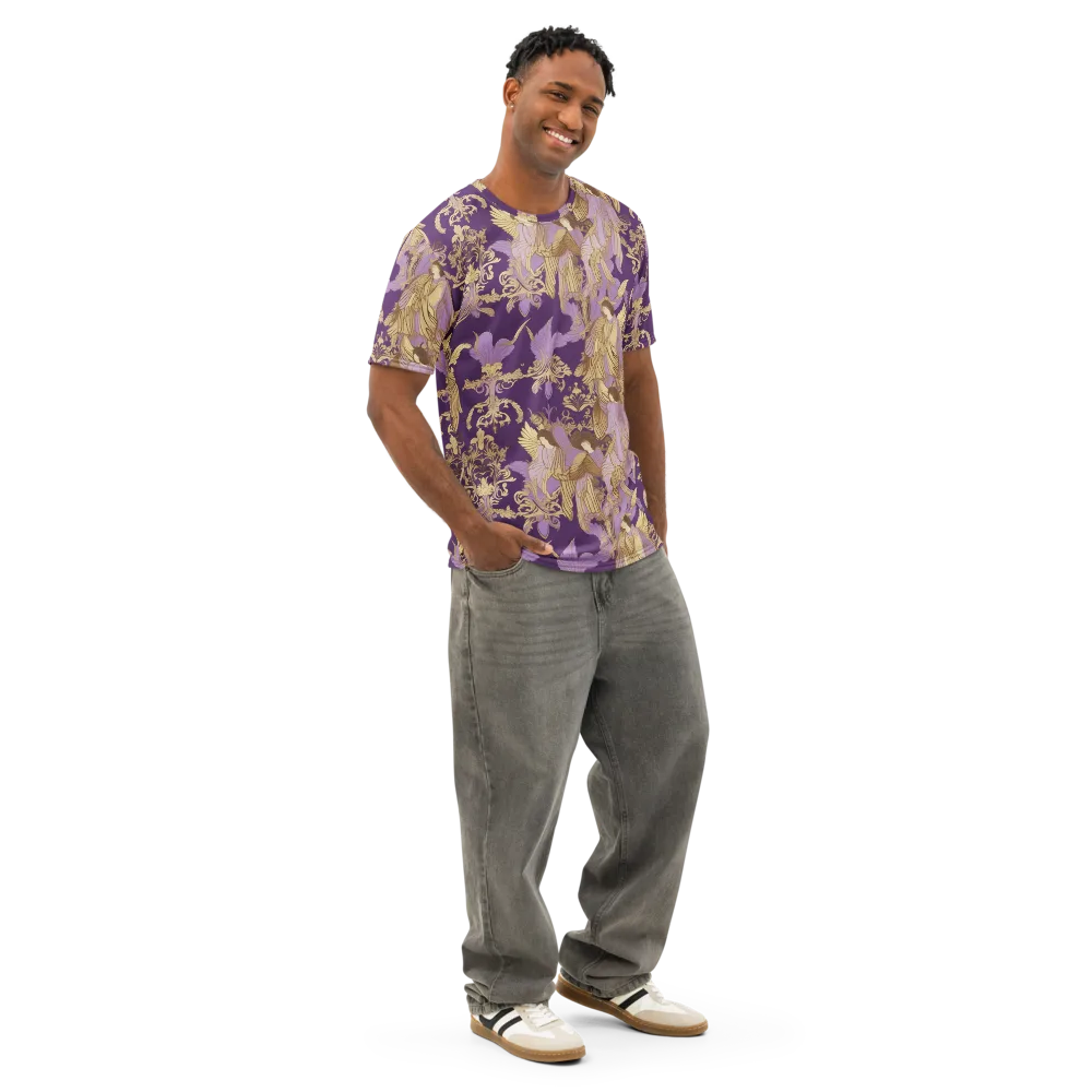Gilded Ascension on Men's Cotton Crew Neck T-Shirt — Right Front