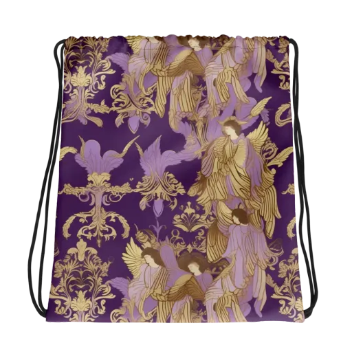 Gilded Ascension on a Drawstring Bag