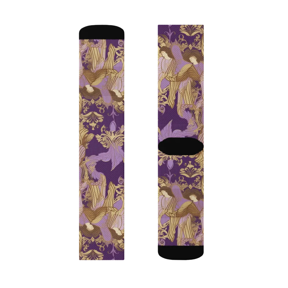 Gilded Ascension on Socks — Left Sock