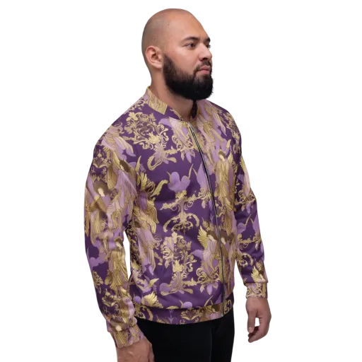 Gilded Ascension on a Bomber Jacket