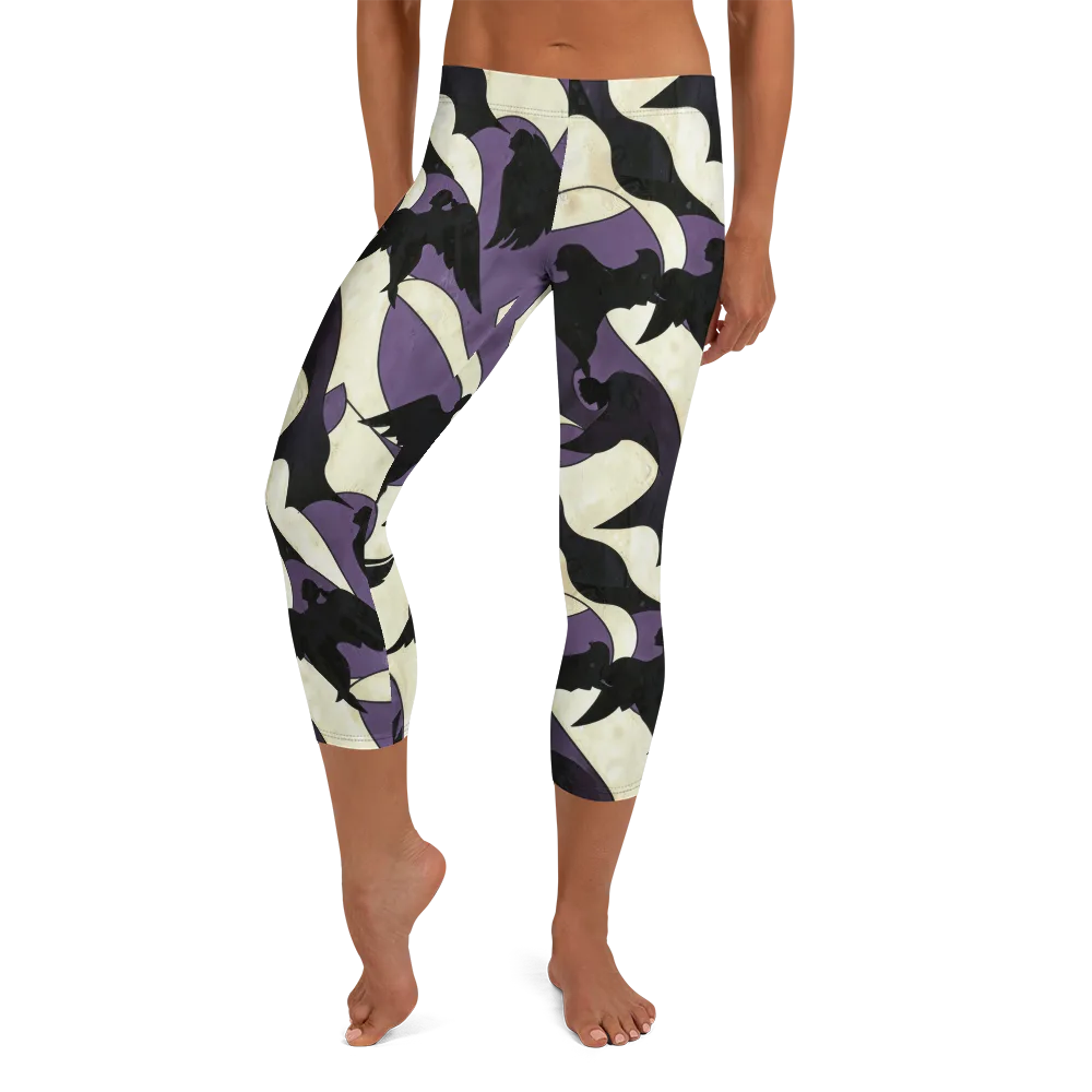 Violet Ascension on Capri Leggings — Front