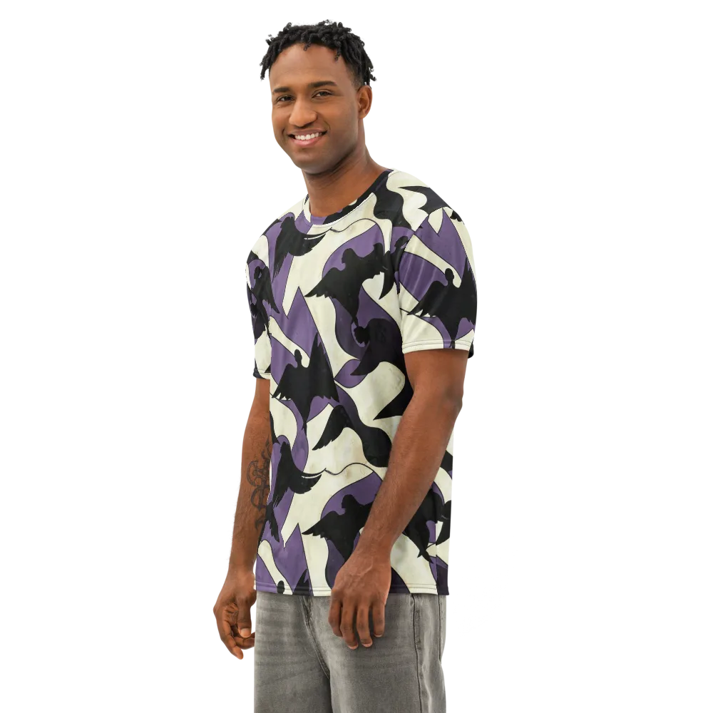 Violet Ascension on Men's Cotton Crew Neck T-Shirt — Left Front