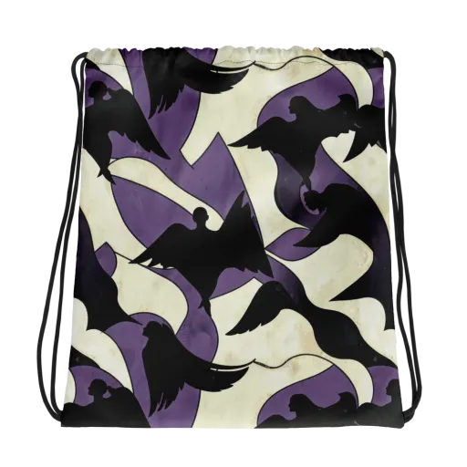 Violet Ascension on a Drawstring Bag