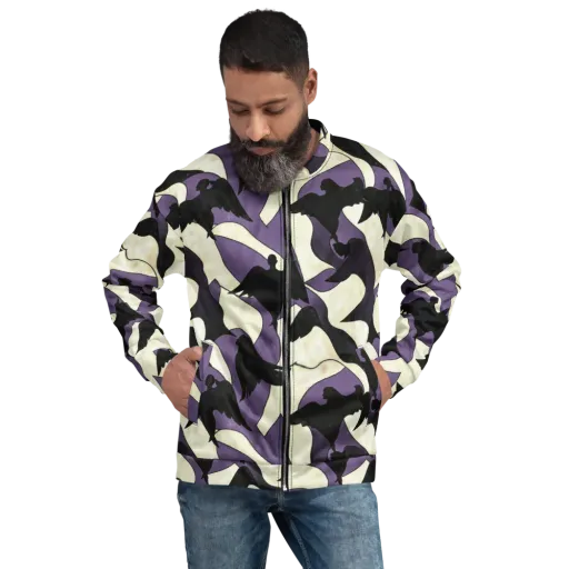 Violet Ascension on a Bomber Jacket