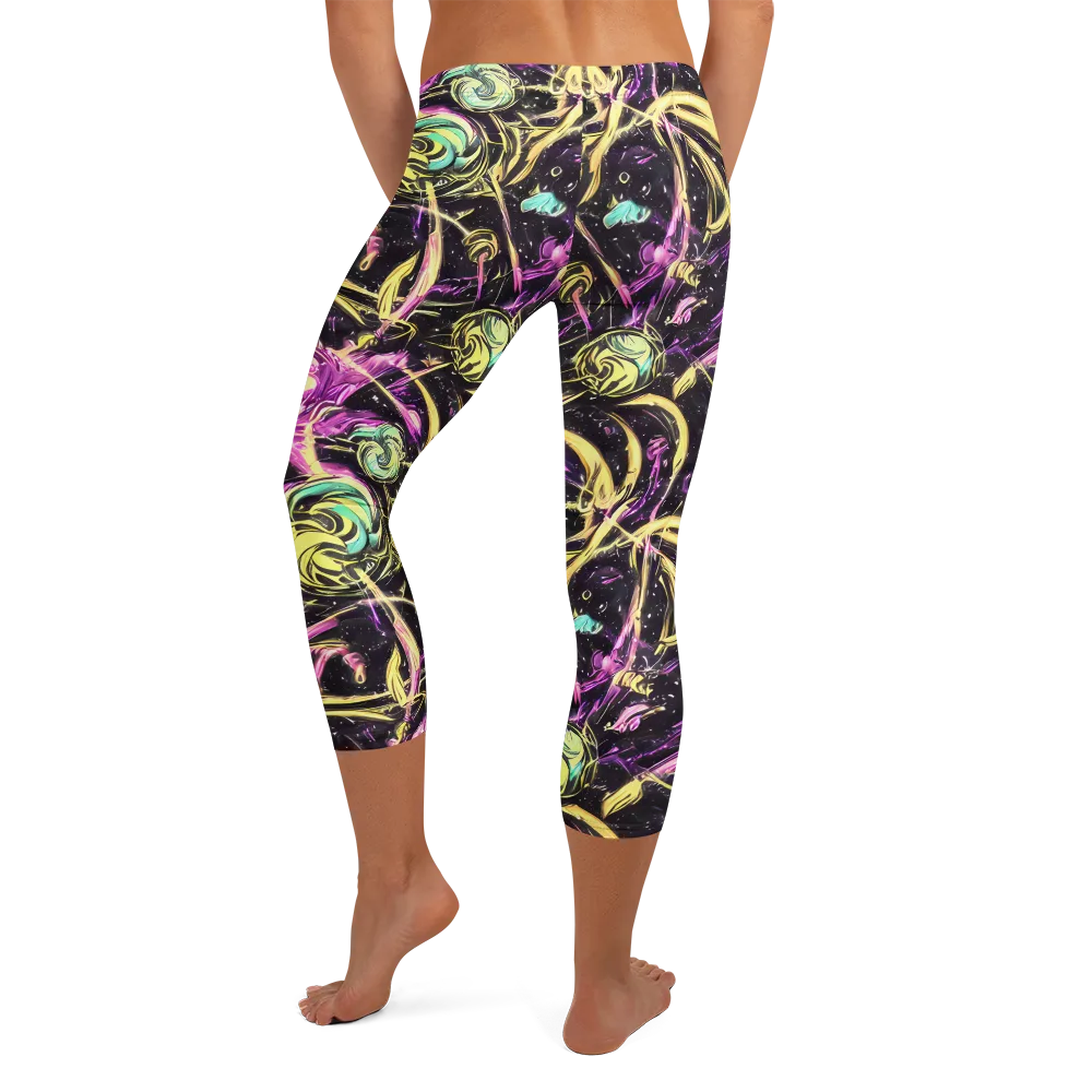 Nightfire Flux on Capri Leggings — Back
