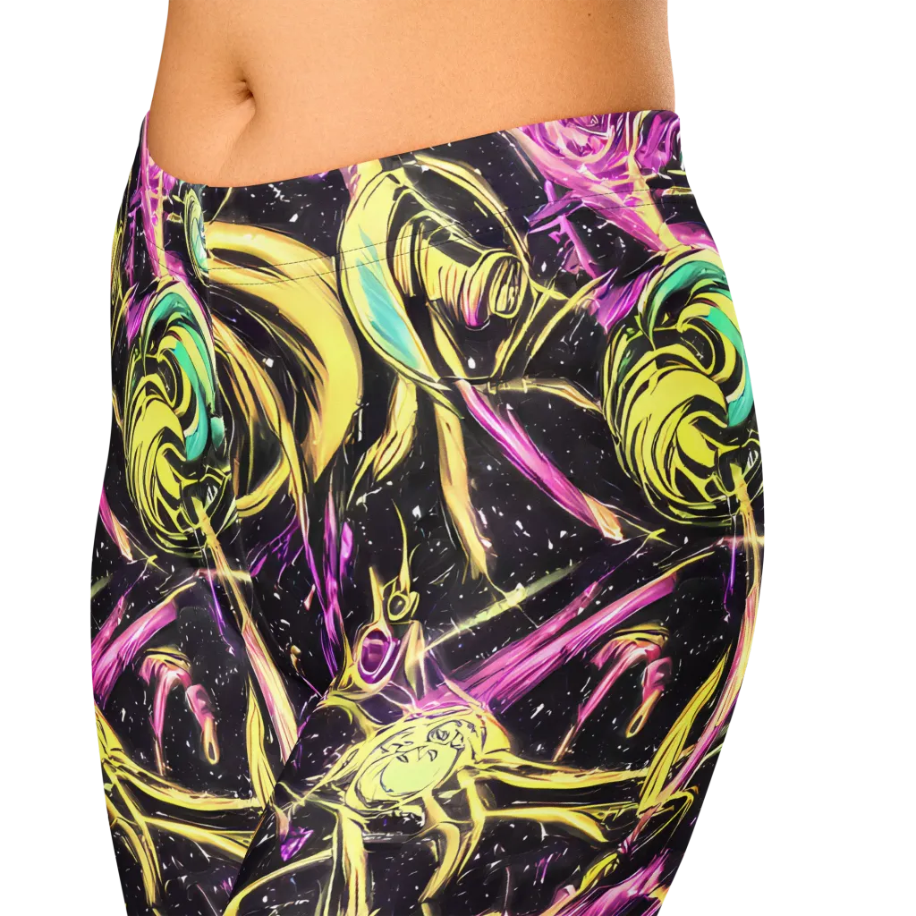 Nightfire Flux on Capri Leggings — Zoomed-in