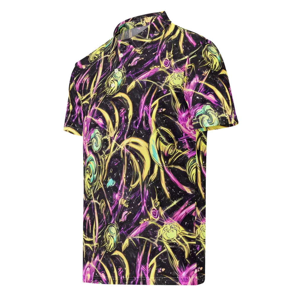 Nightfire Flux on Men's Slim Fit Polo Shirt — Left Front