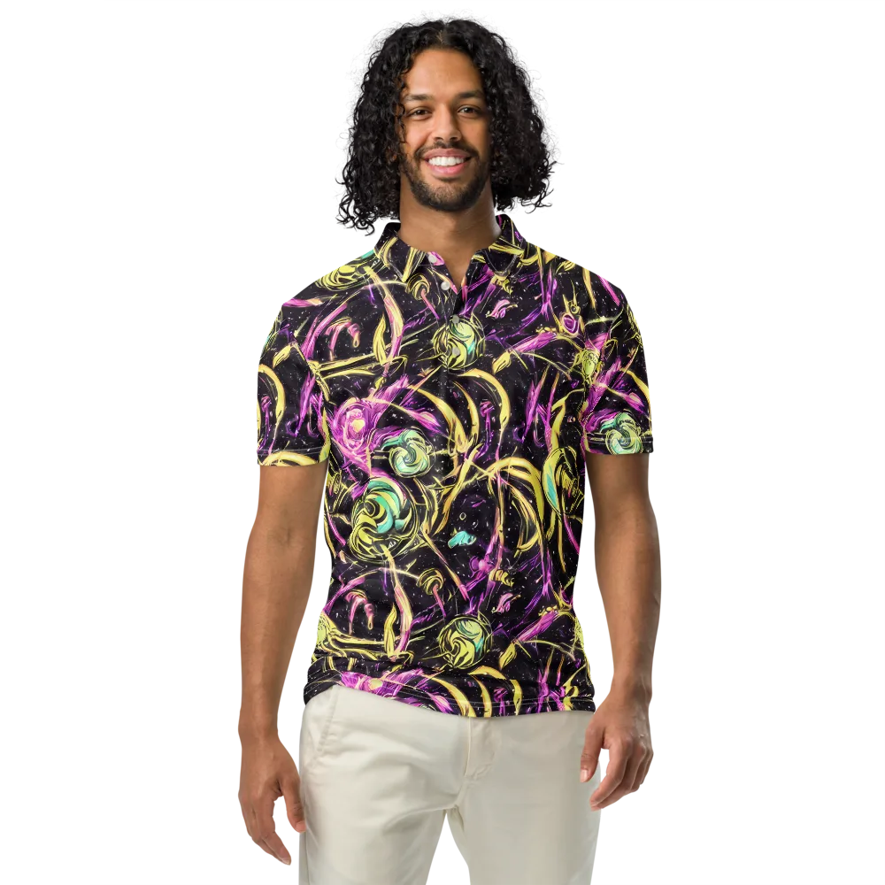 Nightfire Flux on Men's Slim Fit Polo Shirt — Front