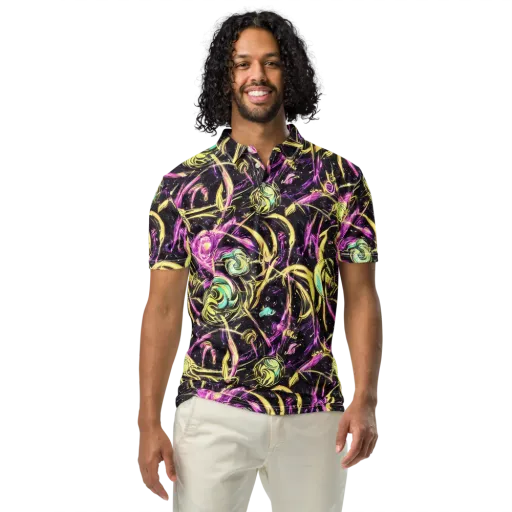 Nightfire Flux on a Men's Slim Fit Polo Shirt