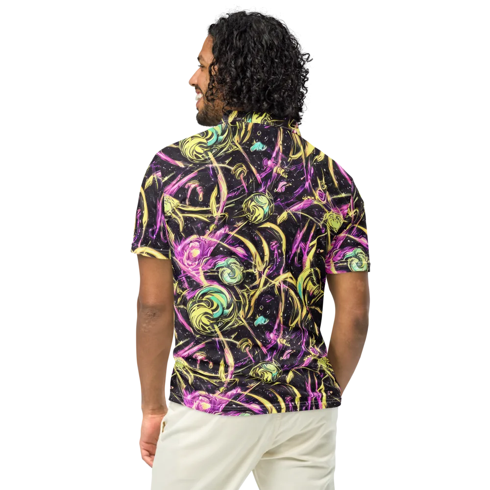 Nightfire Flux on Men's Slim Fit Polo Shirt — Back