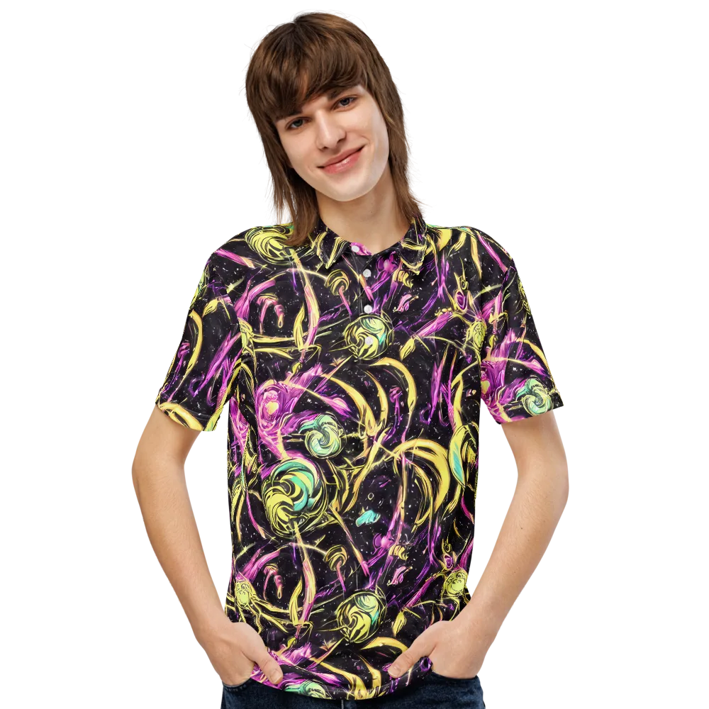 Nightfire Flux on Men's Slim Fit Polo Shirt — Front