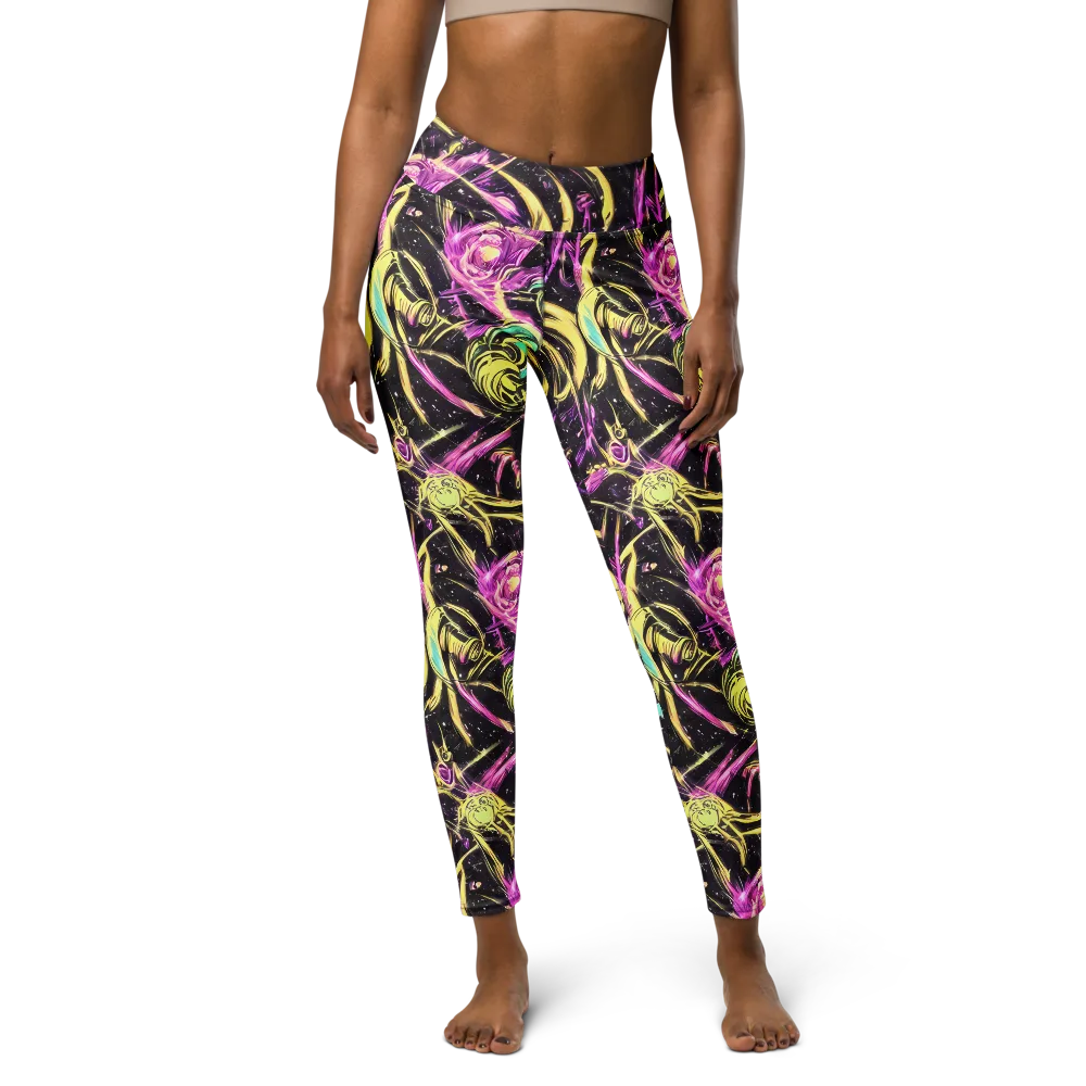 Nightfire Flux on Yoga Leggings — Front