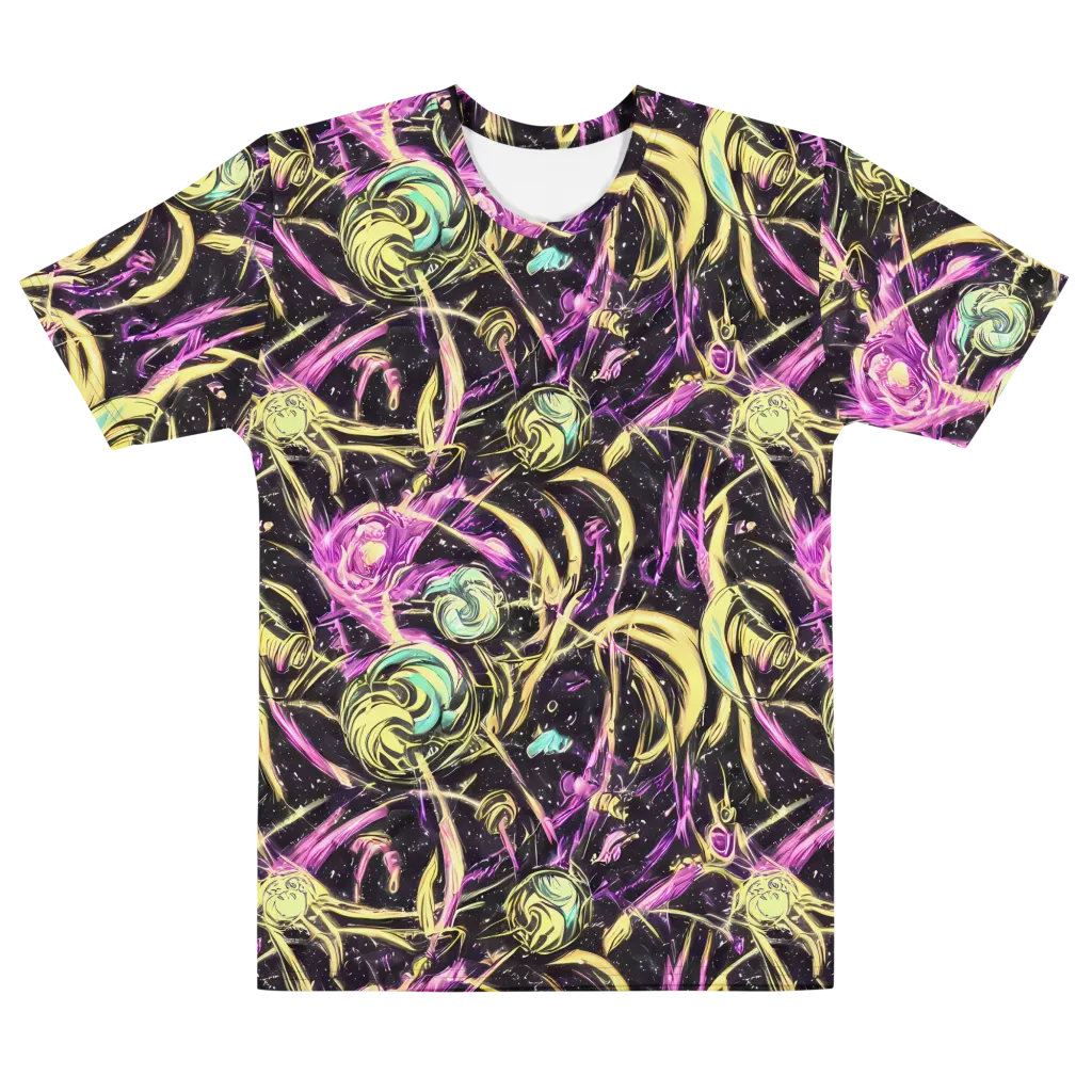 Nightfire Flux on Men's Cotton Crew Neck T-Shirt — Front
