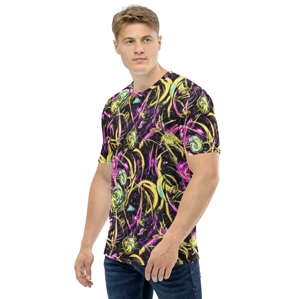 Nightfire Flux on Men's Crew Neck T-Shirt — Left