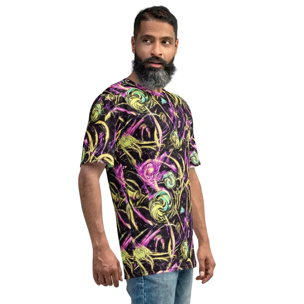 Nightfire Flux on Men's Crew Neck T-Shirt — Right