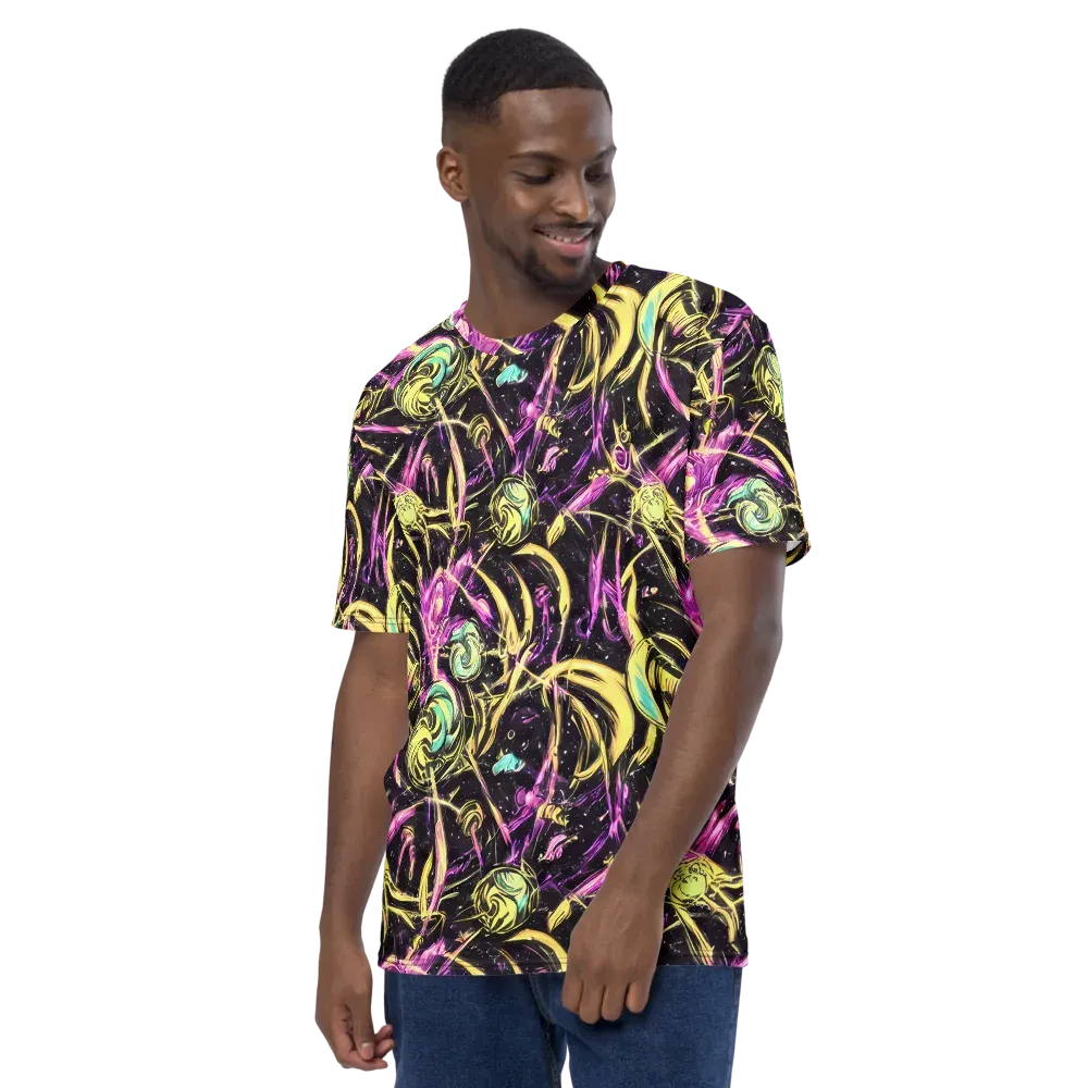 Nightfire Flux on Men's Crew Neck T-Shirt — Left