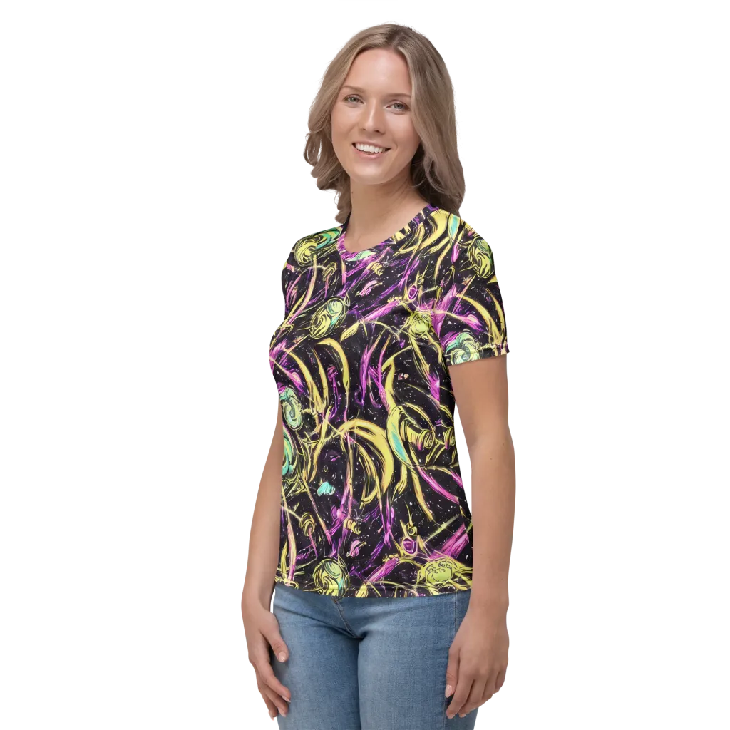 Nightfire Flux on Women's Crew Neck T-Shirt — Left