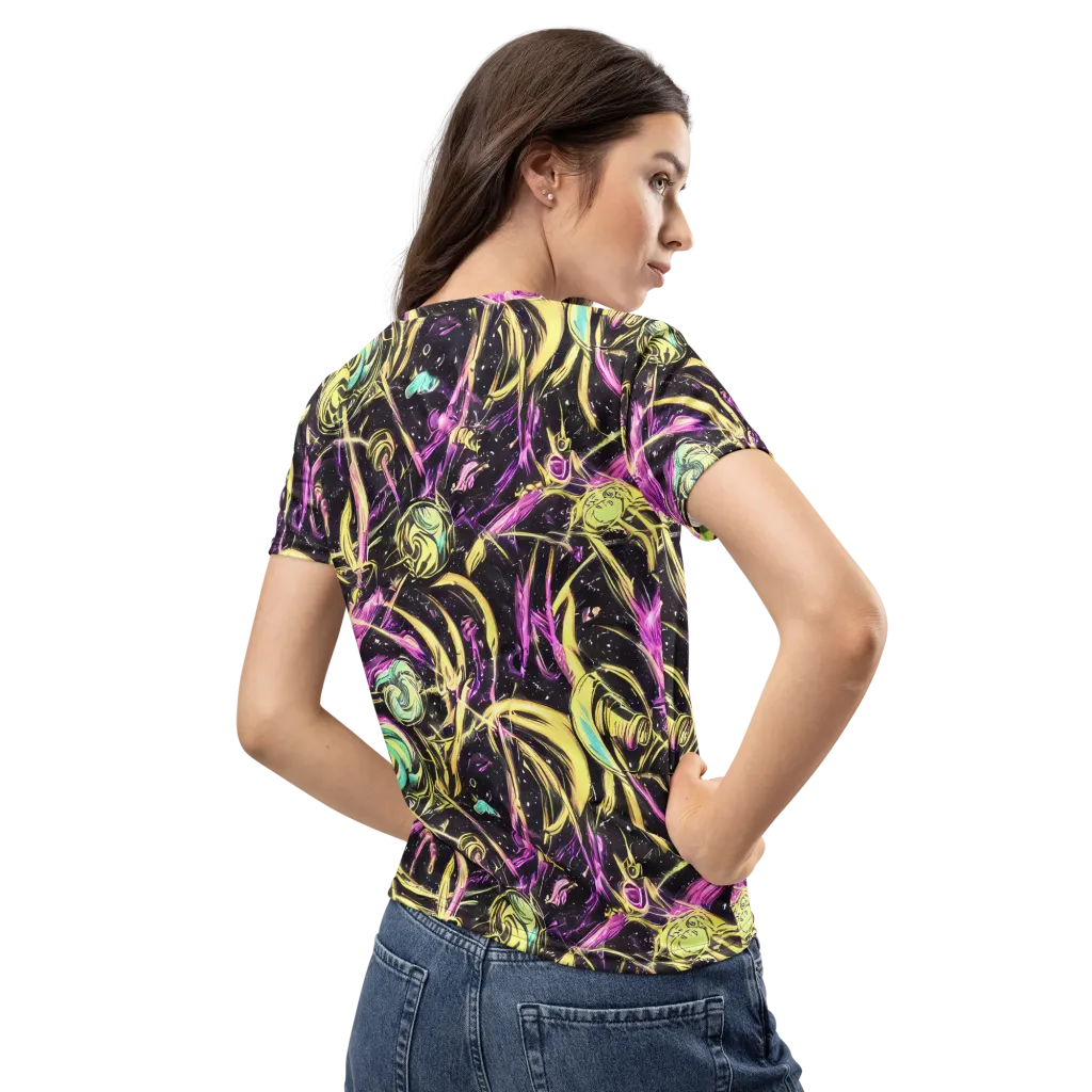 Nightfire Flux on Women's Crew Neck T-Shirt — Back