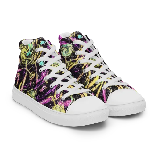 Nightfire Flux on a Women's High Top Canvas Shoes