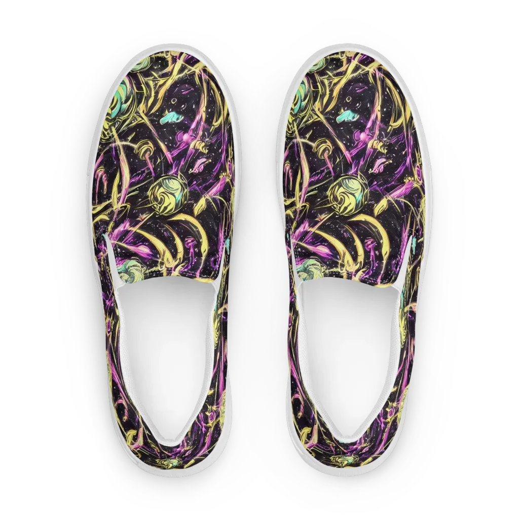 Nightfire Flux on Men's Slip-On Canvas Shoes — Front
