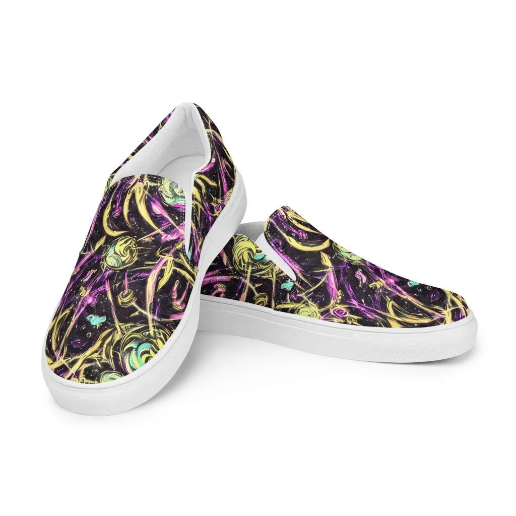 Nightfire Flux on Men's Slip-On Canvas Shoes — Left Front